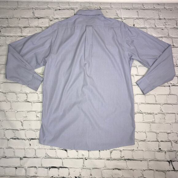 Gold Label Blue Square Print Button Down - Picture 5 of 6